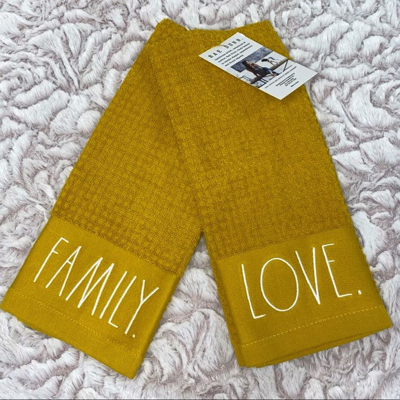 Rae Dunn FAMILY & LOVE kitchen towels